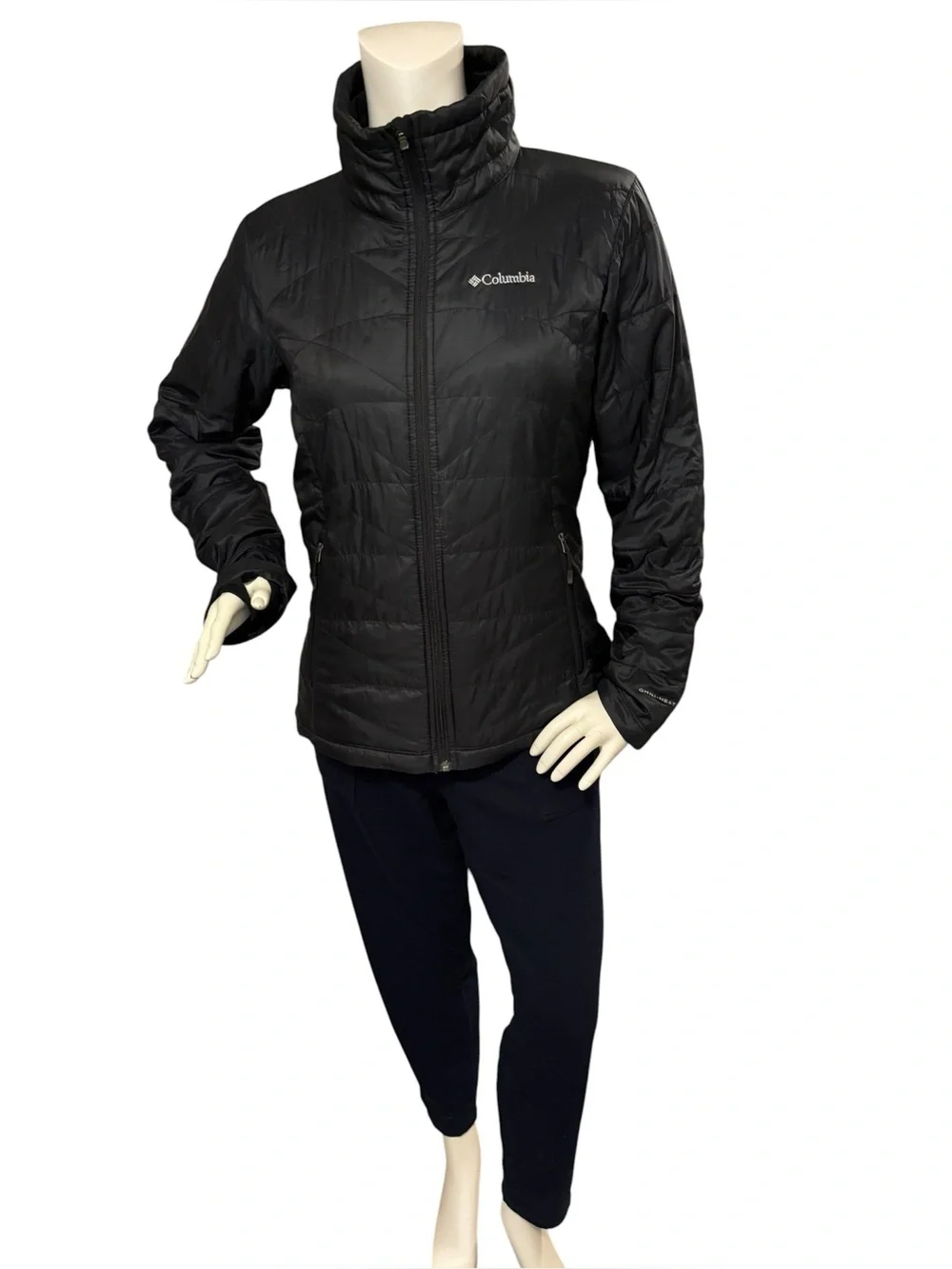 Columbia Black Women's Packable Omni Heat Puffer Jacket, Medium
